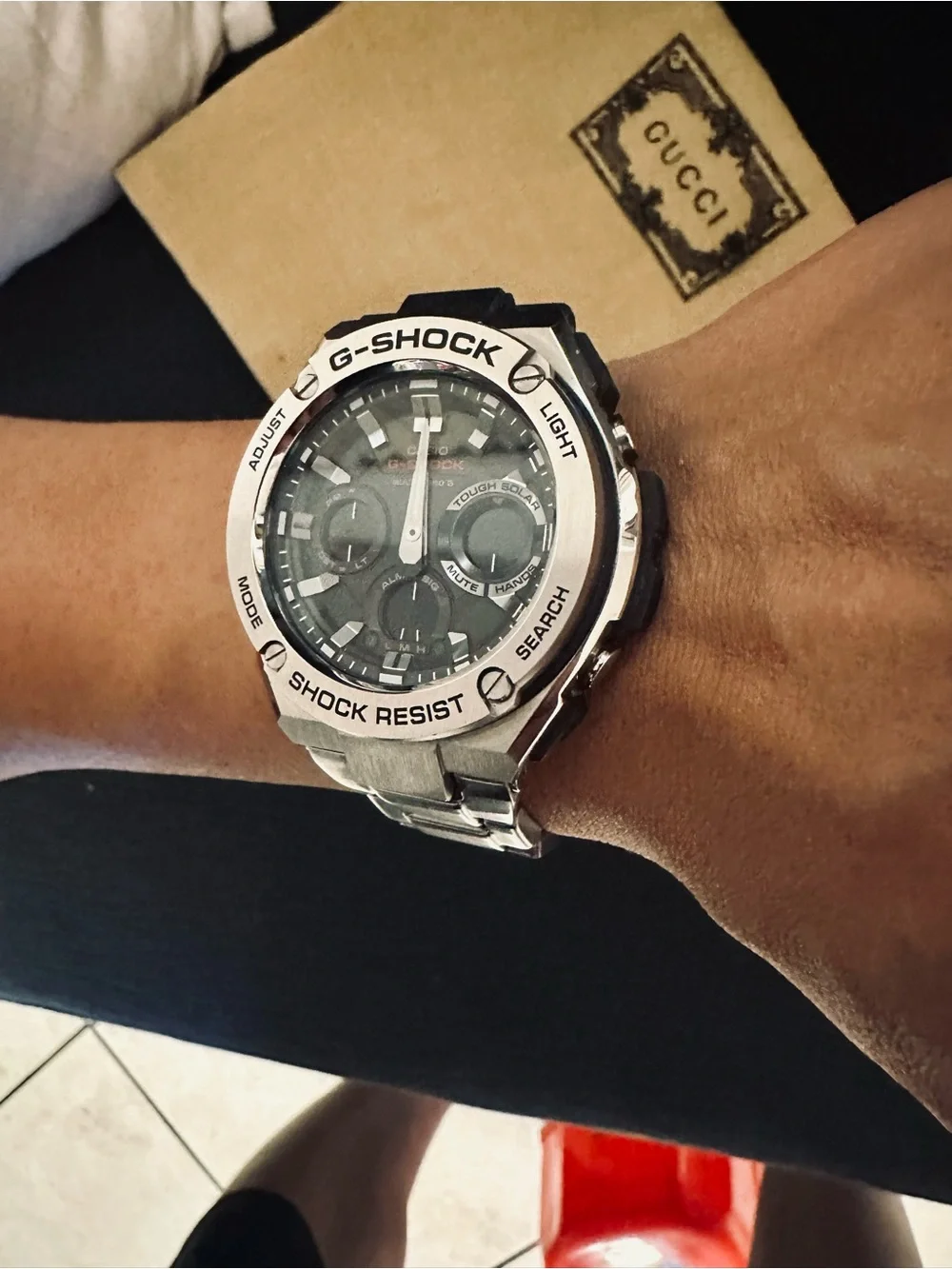 Vtg Casio G-Shock G-Steel GST-W110D Stainless Steel Band Analog-Digital Watch